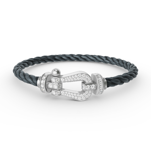 [Bling Jewelrys ]FORCE LARGE HORSESHOE FULL DIAMOND BRACELET SILVER