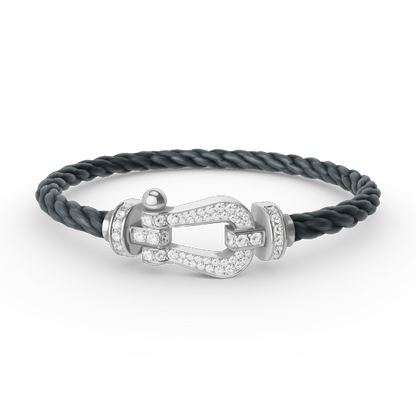 [Bling Jewelrys ]FORCE LARGE HORSESHOE FULL DIAMOND BRACELET SILVER