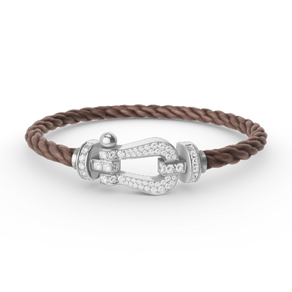 [Bling Jewelrys ]FORCE LARGE HORSESHOE FULL DIAMOND BRACELET SILVER