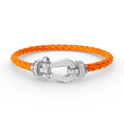 [Bling Jewelrys ]FORCE LARGE HORSESHOE FULL DIAMOND BRACELET SILVER
