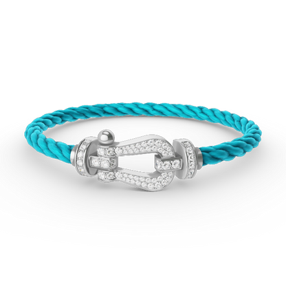 [Bling Jewelrys ]FORCE LARGE HORSESHOE FULL DIAMOND BRACELET SILVER