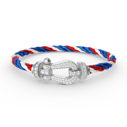 [Bling Jewelrys ]FORCE LARGE HORSESHOE FULL DIAMOND BRACELET SILVER