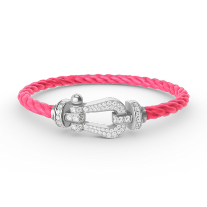 [Bling Jewelrys ]FORCE LARGE HORSESHOE FULL DIAMOND BRACELET SILVER