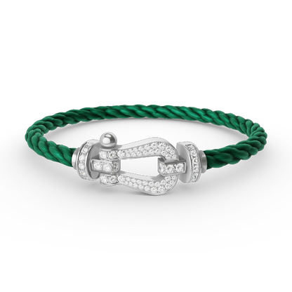 [Bling Jewelrys ]FORCE LARGE HORSESHOE FULL DIAMOND BRACELET SILVER