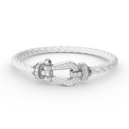 [Bling Jewelrys ]FORCE LARGE HORSESHOE FULL DIAMOND BRACELET SILVER