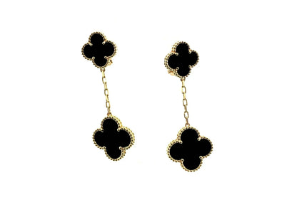 [Bling Jewelrys ]CLOVER 2 MOTIFS  EARRINGS (MULTIPLE CHOICESC