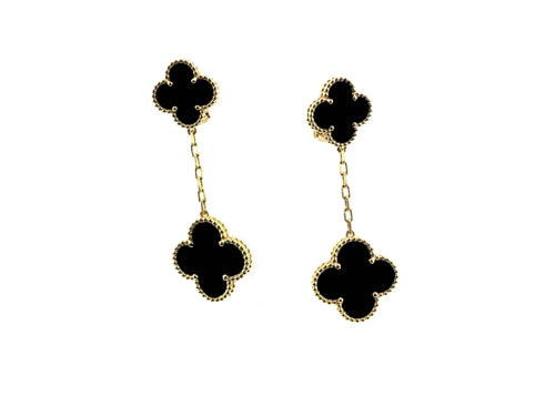 [Bling Jewelrys ]CLOVER 2 MOTIFS  EARRINGS (MULTIPLE CHOICESC