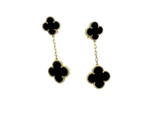 [Bling Jewelrys ]CLOVER 2 MOTIFS  EARRINGS (MULTIPLE CHOICESC