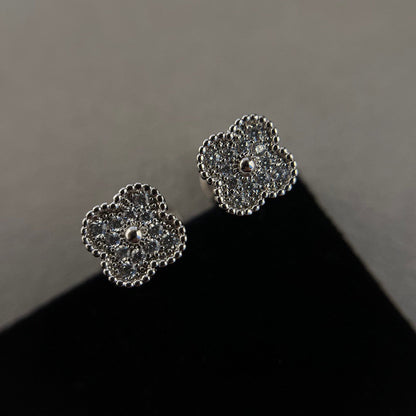 [Bling Jewelrys ]CLOVER MINI DIAMOND STUD EARRINGS