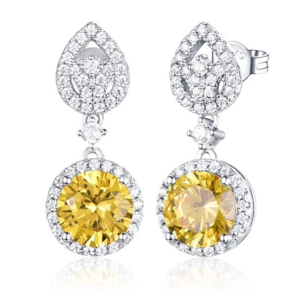 custom 925 silver jewelry wholesale earings dangle fancy cz stone statement earrings long earring jewelry