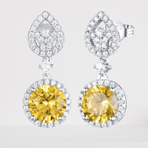 custom 925 silver jewelry wholesale earings dangle fancy cz stone statement earrings long earring jewelry