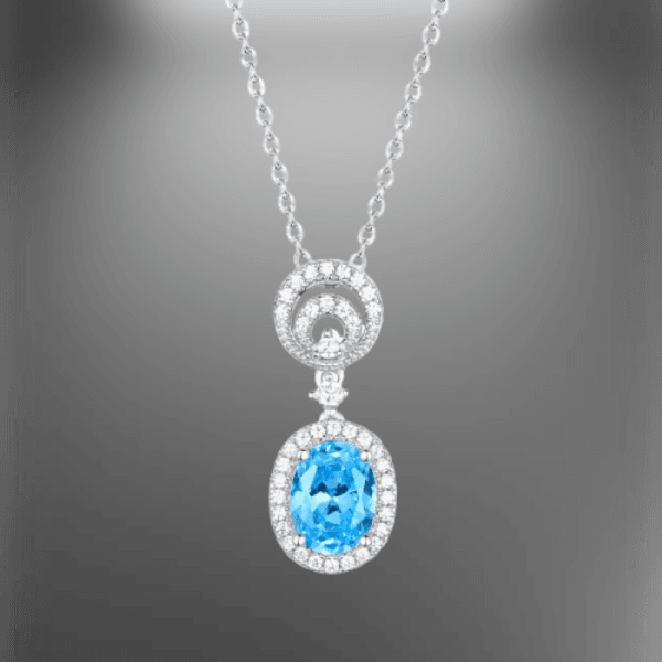 shiny pendant luxury 925 sterling silver jewelry zircon pendant necklace custom women