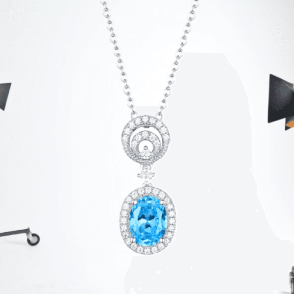 shiny pendant luxury 925 sterling silver jewelry zircon pendant necklace custom women