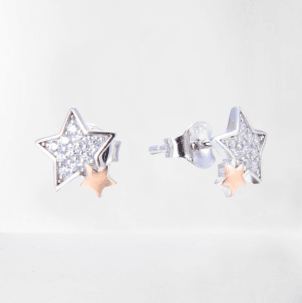 925 silver jewelry fashion star zircon earrings