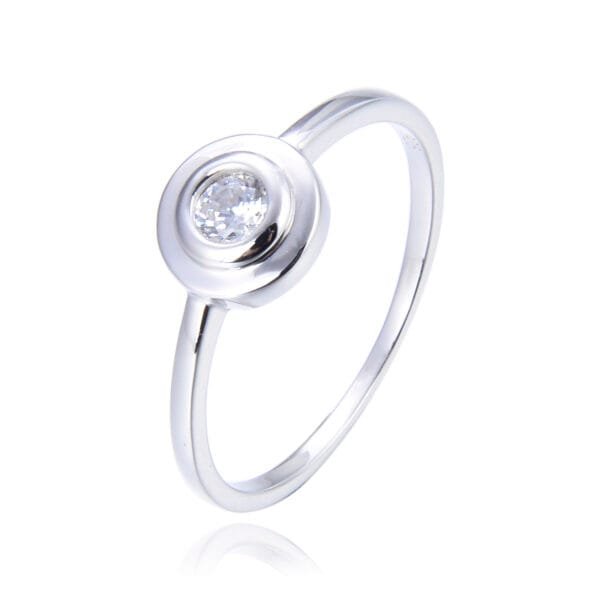 new fashion simple zircon ring s925 sterling silver ring platinum plated ring for female