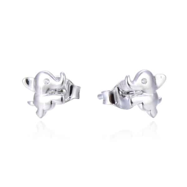 Cute animal 925 sterling silver small cute elephant earrings for girl