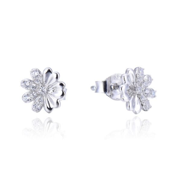 exquisite fashion jewelry silver 925 flower earring stud statement earrings