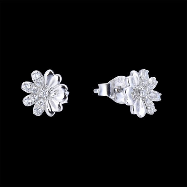 exquisite fashion jewelry silver 925 flower earring stud statement earrings