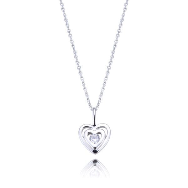 925 sterling silver pendant double heart zircon pendant female necklace