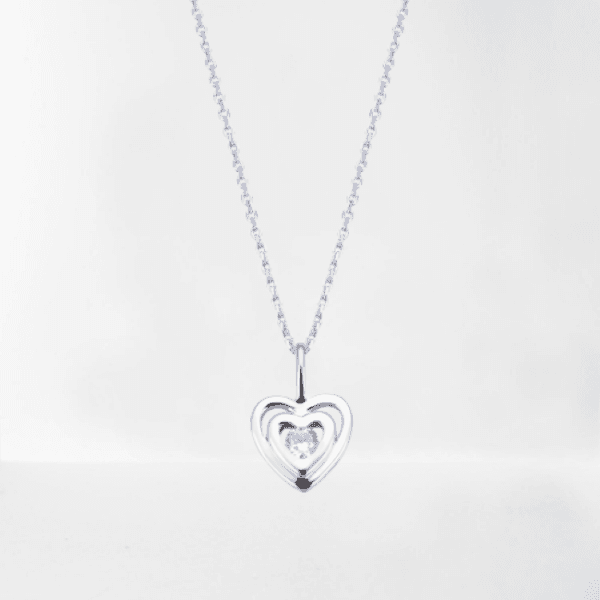 925 sterling silver pendant double heart zircon pendant female necklace