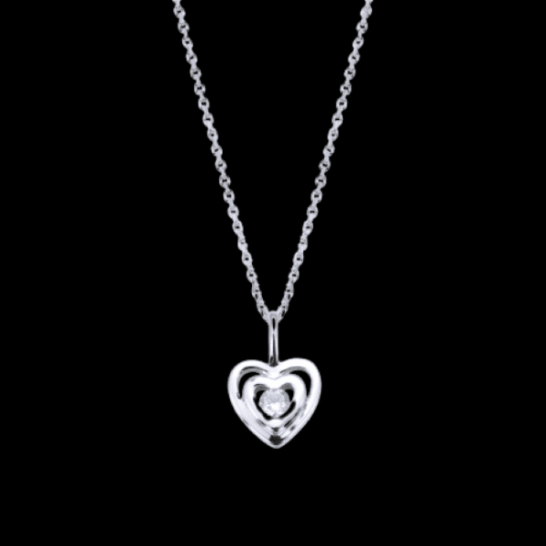 925 sterling silver pendant double heart zircon pendant female necklace