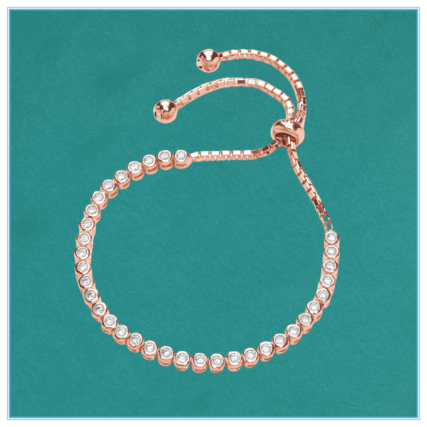 fashion silver 925 bracelets rose gold plated cz claw set adjustable tennis bracelet for women