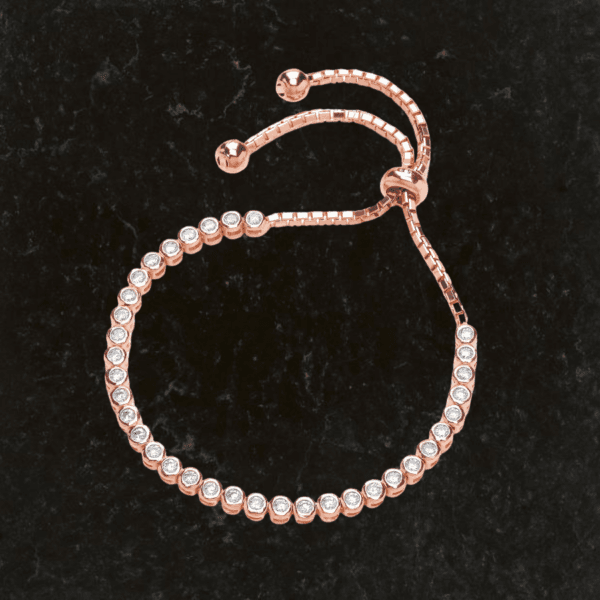 fashion silver 925 bracelets rose gold plated cz claw set adjustable tennis bracelet for women