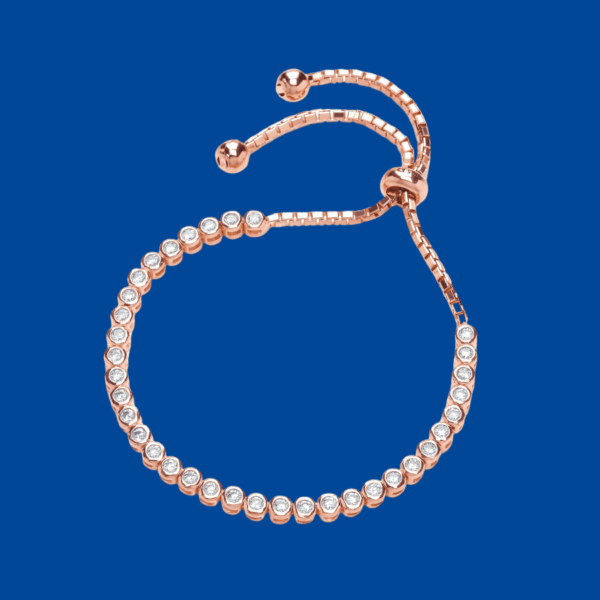 fashion silver 925 bracelets rose gold plated cz claw set adjustable tennis bracelet for women