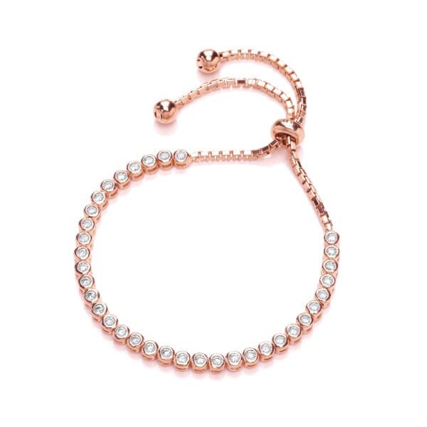 fashion silver 925 bracelets rose gold plated cz claw set adjustable tennis bracelet for women