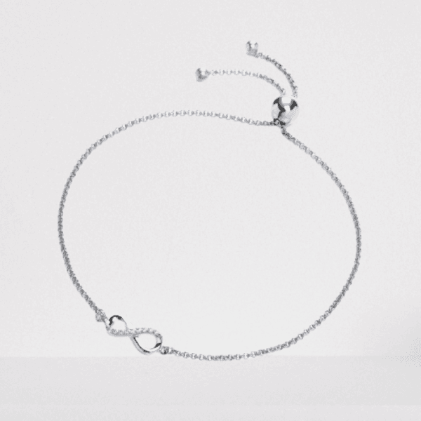 hotsale cz crystal infinity bracelet 925 silver adjustable eight shaped bracelets
