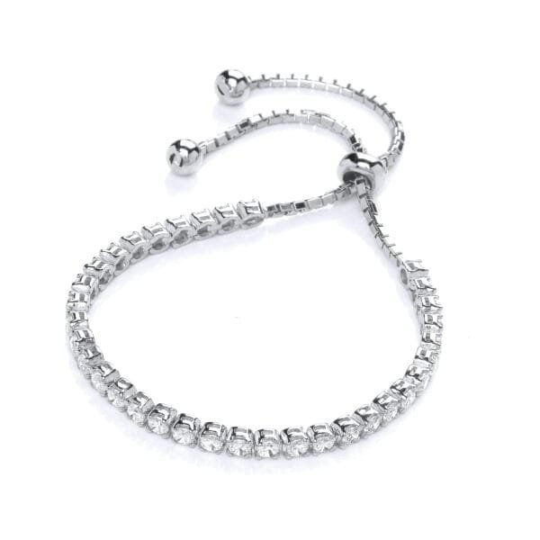 popular cz crystal bracelet 925 silver adjustable tennis chain bracelets