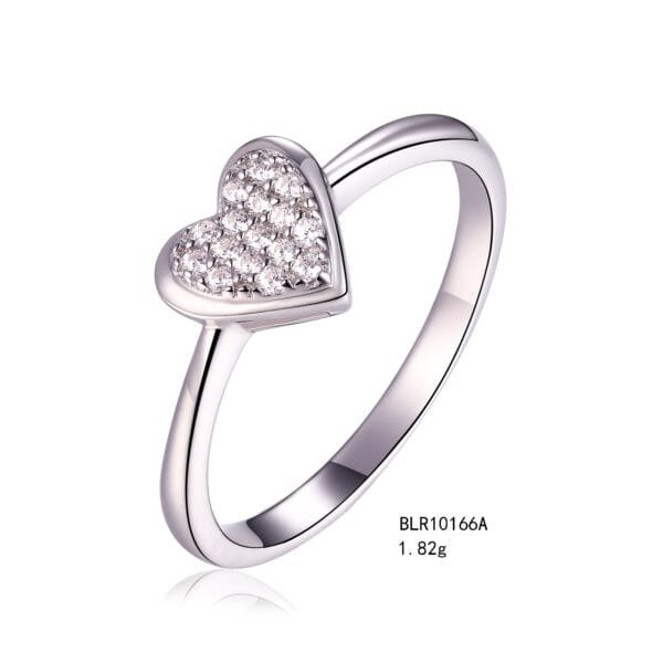 wholesale hot selling classics design custom jewelry 925 sterling silver rings heart ring for women