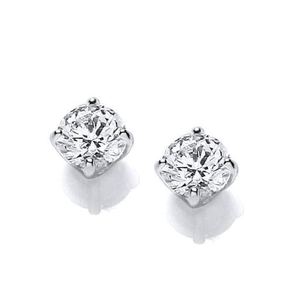 fashion jewelry cubic zirconia earrings 925 sterling silver jewelry cz round shape stud earrings