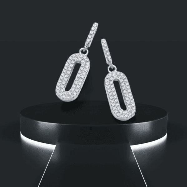new female crystal rhinestone 925 silver jewelry zero shape drop earrings full bling cz stone dangle earrings