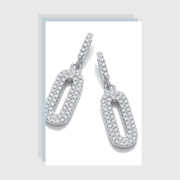 new female crystal rhinestone 925 silver jewelry zero shape drop earrings full bling cz stone dangle earrings