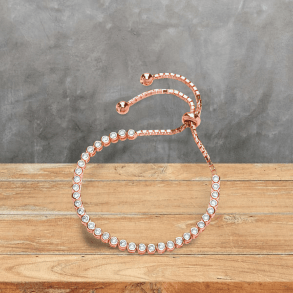 fashion cz crystal bracelet 925 silver rose gold plated cz claw set adjustable tennis bracelet