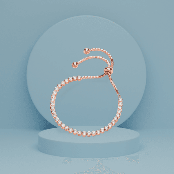 fashion cz crystal bracelet 925 silver rose gold plated cz claw set adjustable tennis bracelet