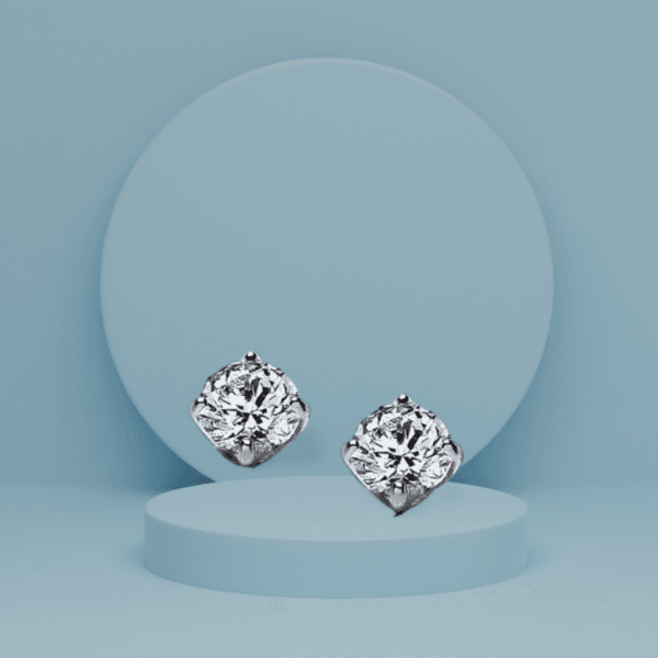 fashion jewelry cubic zirconia earrings 925 sterling silver jewelry cz round shape stud earrings