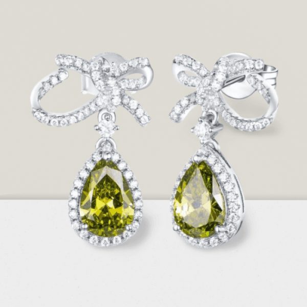 trendy women jewelry earrings cubic zirconia pear design stone earrings 925 sterling silver earrings women