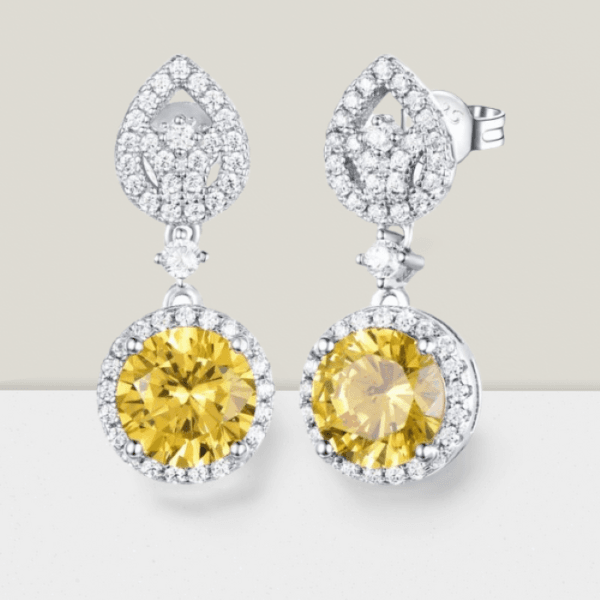 custom 925 silver jewelry wholesale earings dangle fancy cz stone statement earrings long earring jewelry