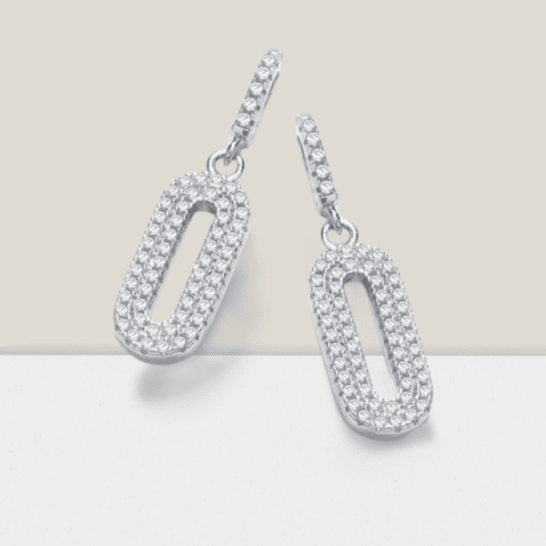 new female crystal rhinestone 925 silver jewelry zero shape drop earrings full bling cz stone dangle earrings