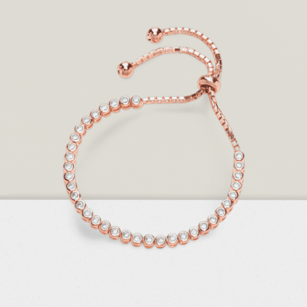 fashion cz crystal bracelet 925 silver rose gold plated cz claw set adjustable tennis bracelet