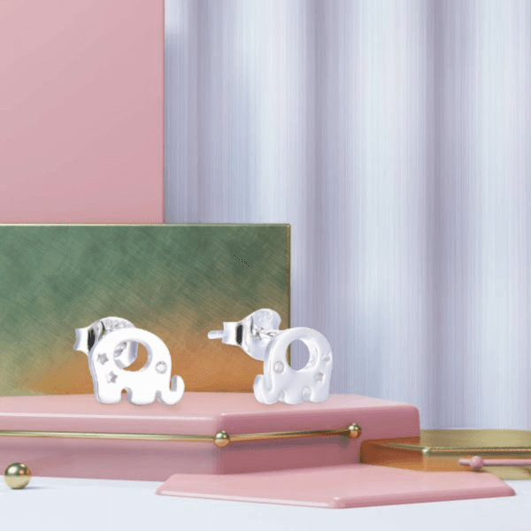 animal style lovely elephant stud earrings women 925 sterling silver earrings stud new fashion