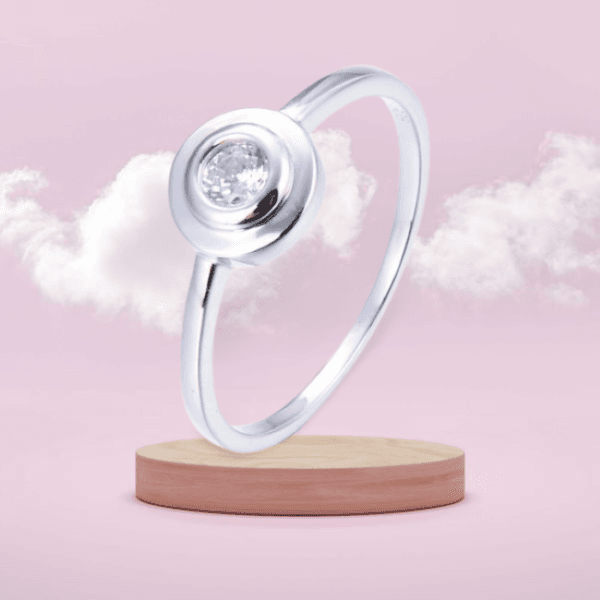 new fashion simple zircon ring s925 sterling silver ring platinum plated ring for female