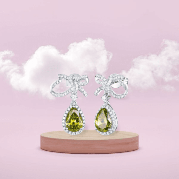trendy women jewelry earrings cubic zirconia pear design stone earrings 925 sterling silver earrings women