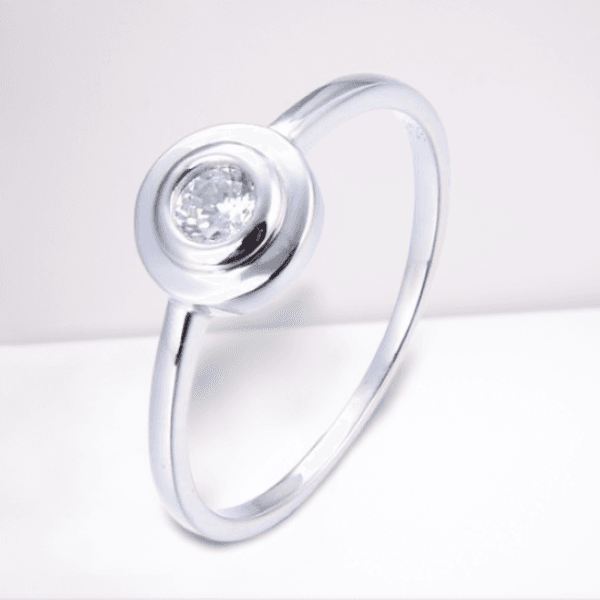 new fashion simple zircon ring s925 sterling silver ring platinum plated ring for female