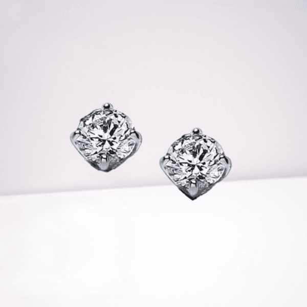 fashion jewelry cubic zirconia earrings 925 sterling silver jewelry cz round shape stud earrings
